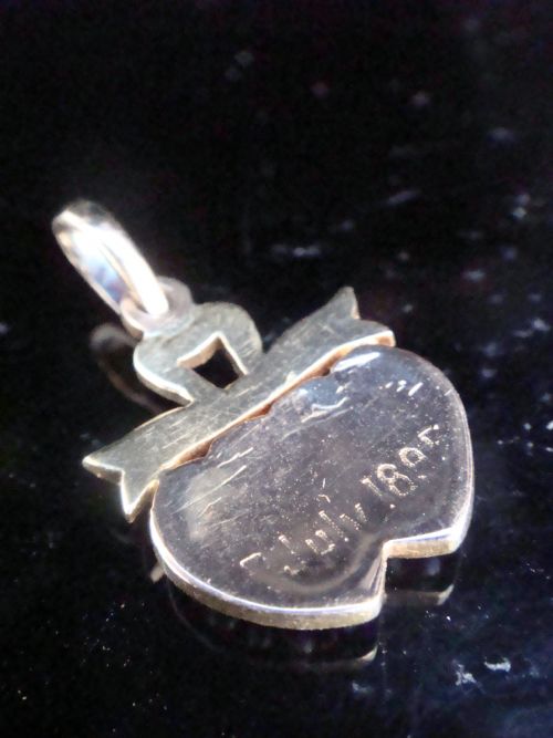 VICTORIAN HIGH CARAT 15CT YELLOW GOLD SEED PEARL DOUBLE HEART PENDANT - ADDITIONAL PHOTO 2