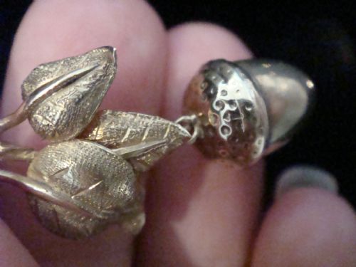 EDWARDIAN 9CT YELLOW GOLD LARGE ACORN DROP PENDANT - ADDITIONAL PHOTO 1