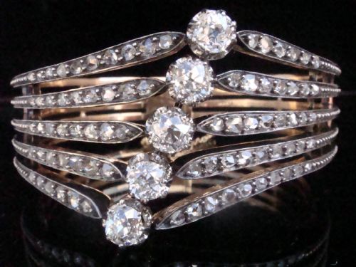 EDWARDIAN FRENCH 18CT PLATINUM TRANSITIONAL ROSE CUT DIAMOND 540CT BRACELET - ADDITIONAL PHOTO 7