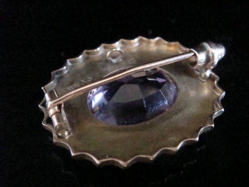 EDWARDIAN 9CT YELLOW GOLD AMETHYST BROOCH 5G - ADDITIONAL PHOTO 2