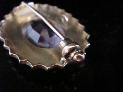 EDWARDIAN 9CT YELLOW GOLD AMETHYST BROOCH 5G - ADDITIONAL PHOTO 3