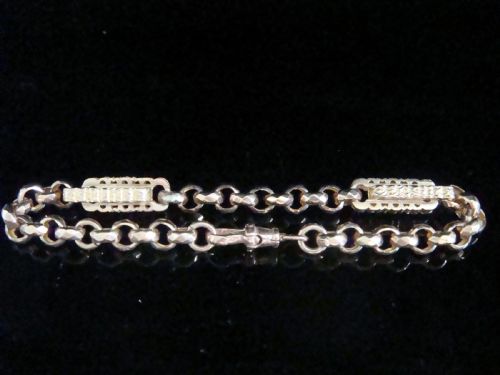 edwardian 9ct rose gold large graduated link bracelet 99g 7 34 inches - CATEGORY: ANTIQUE JEWELLERY - DATED EDWARDIAN