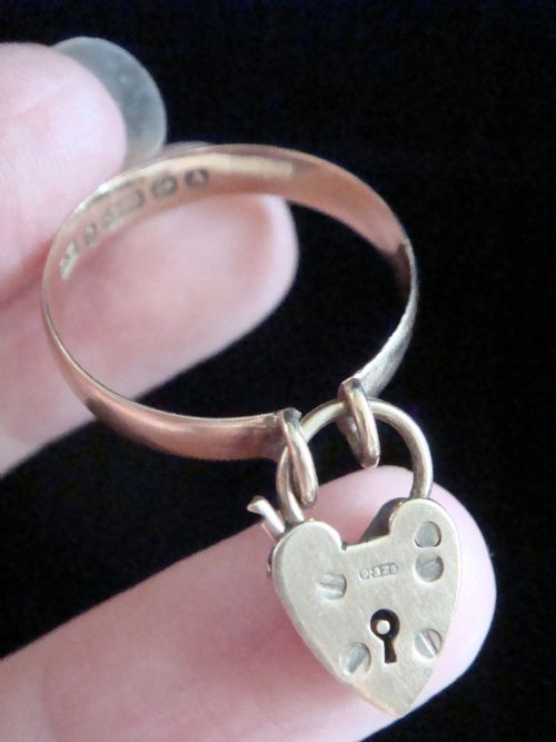 edwardian 9ct padlock ring - CATEGORY: ANTIQUE JEWELLERY - DATED EDWARDIAN