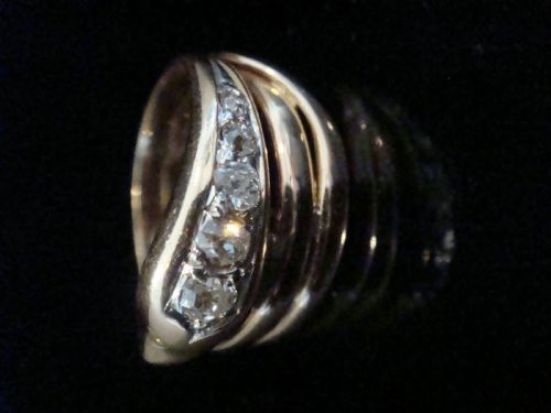 VICTORIAN 18CT OLD CUT DIAMOND SNAKE RING 60G RING SIZE O 12 - ADDITIONAL PHOTO 2