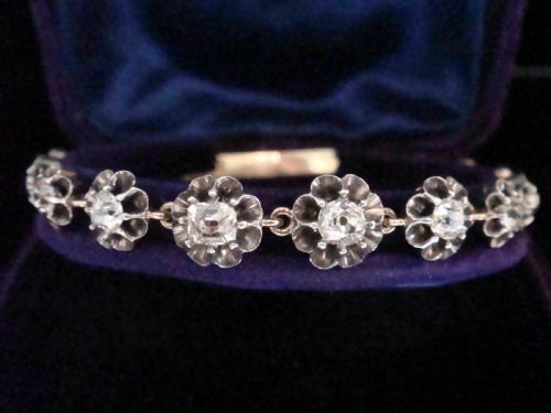 VICTORIAN 18CT SILVER DIAMOND BRACELET 250CT - ADDITIONAL PHOTO 1