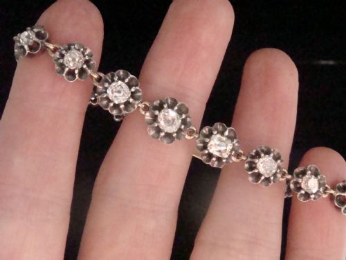 VICTORIAN 18CT SILVER DIAMOND BRACELET 250CT - ADDITIONAL PHOTO 6