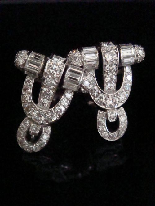 art deco french platinum diamond 300ct vs2si gh colour night day earrings - CATEGORY: ANTIQUE JEWELLERY - DATED 1920