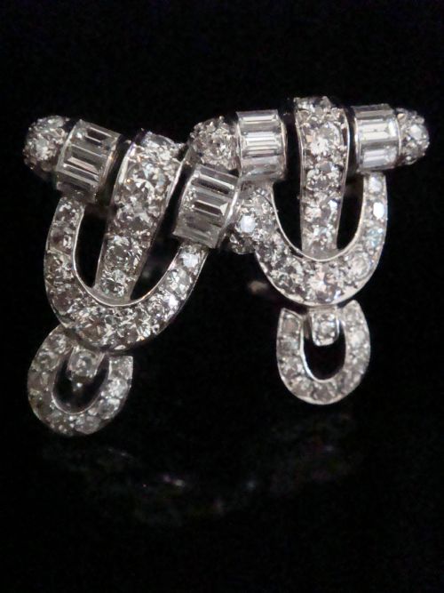 ART DECO FRENCH PLATINUM DIAMOND 300CT VS2SI GH COLOUR NIGHT DAY EARRINGS - ADDITIONAL PHOTO 2