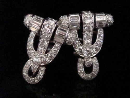 ART DECO FRENCH PLATINUM DIAMOND 300CT VS2SI GH COLOUR NIGHT DAY EARRINGS - ADDITIONAL PHOTO 3