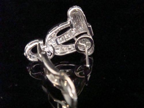 ART DECO FRENCH PLATINUM DIAMOND 300CT VS2SI GH COLOUR NIGHT DAY EARRINGS - ADDITIONAL PHOTO 4