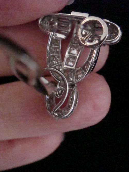 ART DECO FRENCH PLATINUM DIAMOND 300CT VS2SI GH COLOUR NIGHT DAY EARRINGS - ADDITIONAL PHOTO 5