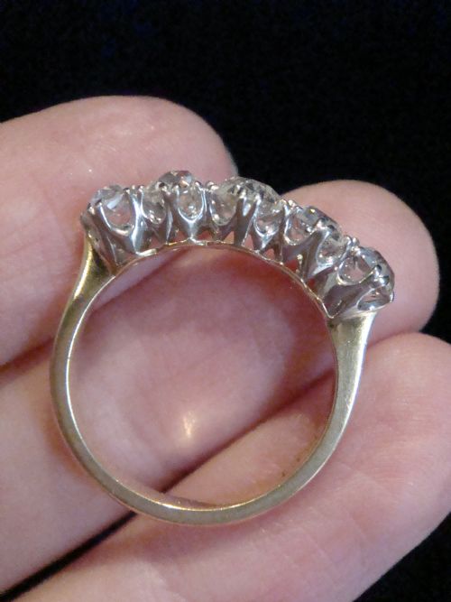 EDWARDIAN 18CT OLD CUT 5 STONE DIAMOND RING APPROX 170CT VS2 HJ COLOUR - ADDITIONAL PHOTO 3