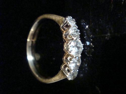 EDWARDIAN 18CT OLD CUT 5 STONE 050CT DIAMOND RING - ADDITIONAL PHOTO 1