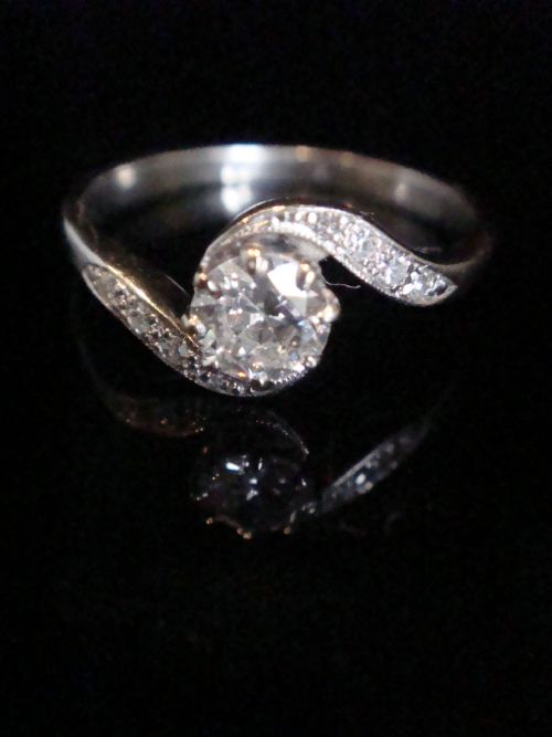 EDWARDIAN PLATINUM TRANSITIONAL CUT DIAMOND SOLITAIRE 045CT - ADDITIONAL PHOTO 1