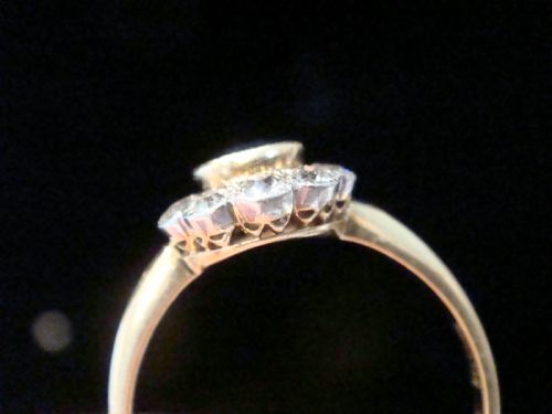 STUNNING QUALITY EDWARDIAN 18CT SAPPHIRE DIAMOND CLUSTER RING - ADDITIONAL PHOTO 4