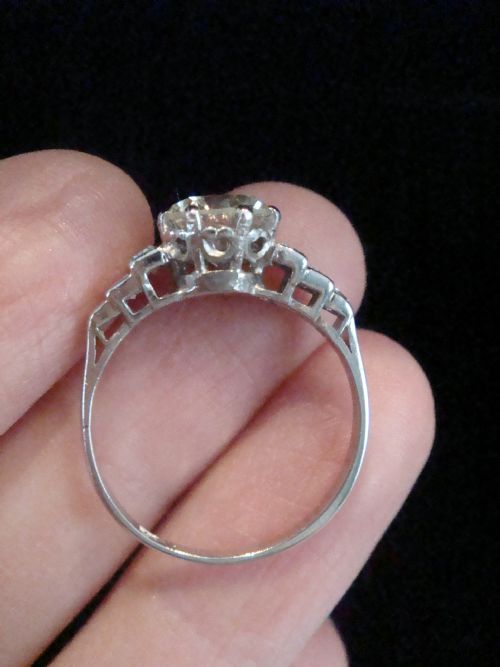 ART DECO PLATINUM DIAMOND 208CT SOLITAIRE RING - ADDITIONAL PHOTO 3