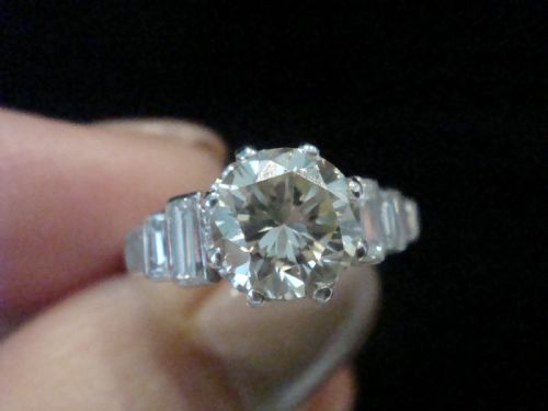 ART DECO PLATINUM DIAMOND 208CT SOLITAIRE RING - ADDITIONAL PHOTO 6