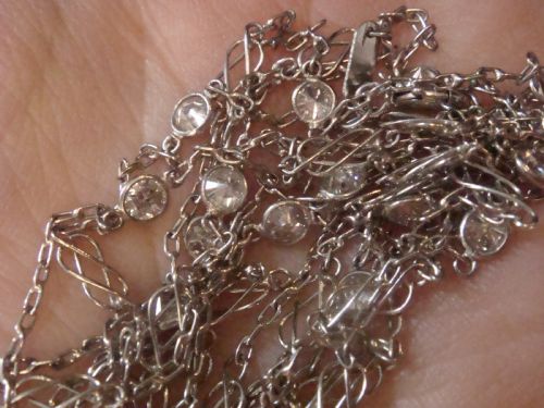 EDWARDIAN 18CT WHITE GOLD DIAMOND LONGUARD CHAIN 184CT 40 INCHES - ADDITIONAL PHOTO 3