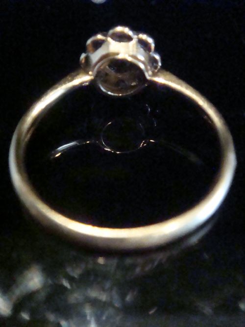 EDWARDIAN 18CT YELLOW GOLD SAPPHIRE AND DIAMOND CLUSTER RING SIZE M - ADDITIONAL PHOTO 1