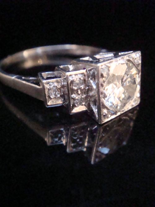 ART DECO EDWARDIAN PLATINUM 150CT DIAMOND SOLITAIRE - ADDITIONAL PHOTO 1