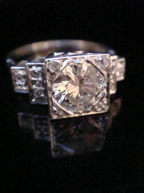 ART DECO EDWARDIAN PLATINUM 150CT DIAMOND SOLITAIRE - ADDITIONAL PHOTO 2