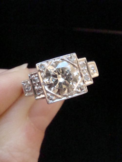 ART DECO EDWARDIAN PLATINUM 150CT DIAMOND SOLITAIRE - ADDITIONAL PHOTO 7