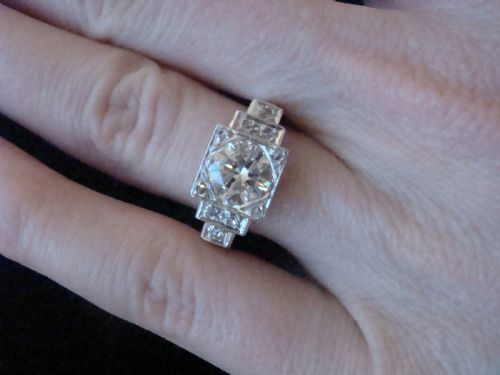 ART DECO EDWARDIAN PLATINUM 150CT DIAMOND SOLITAIRE - ADDITIONAL PHOTO 8
