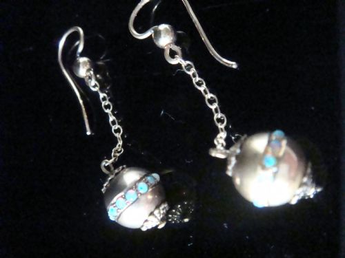 EDWARDIAN 15CT YELLOW GOLD NATURAL OPAL DROP BALL EARRINGS - ADDITIONAL PHOTO 3