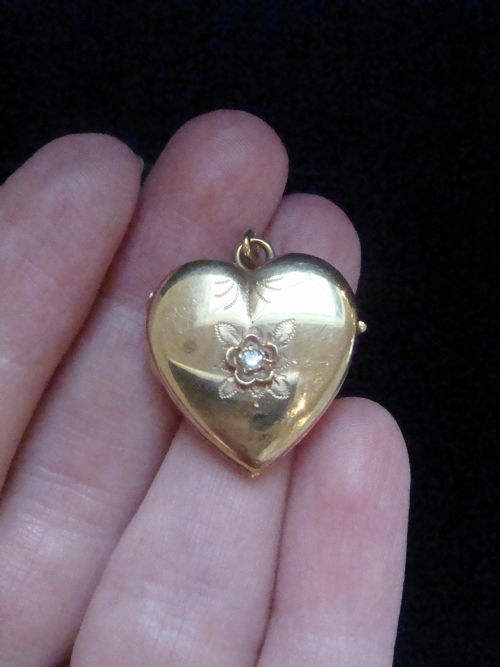 EDWARDIAN 15CT 18CT HIGH CARAT OLD CUT DIAMOND HEART LOCKET - ADDITIONAL PHOTO 5