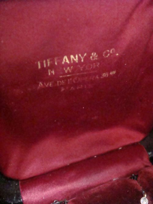 EDWARDIAN SILVER PLATINUM DIAMOND TIFFANY AND CO NECKLACE FITTED ORIGINAL BOX - ADDITIONAL PHOTO 3