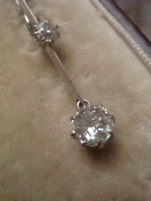 EDWARDIAN 18CT LARGE OLD CUT DIAMOND 170CT DROP EARRINGS - ADDITIONAL PHOTO 3