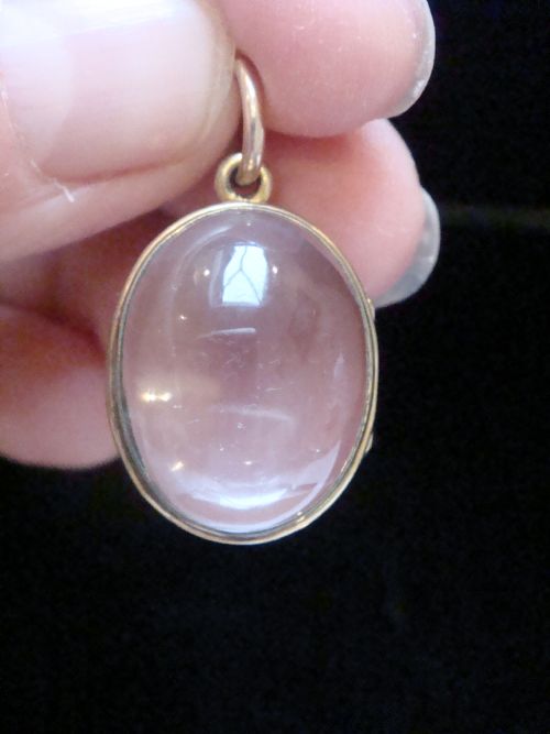 EDWARDIAN 9CT ROLLED GOLD HEAVY THICK ROUNDED POOLS OF LIGHT CRYSTAL LOCKET - ADDITIONAL PHOTO 5