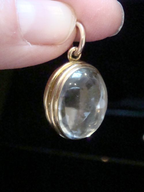 EDWARDIAN 9CT ROLLED GOLD HEAVY THICK ROUNDED POOLS OF LIGHT CRYSTAL LOCKET - ADDITIONAL PHOTO 6