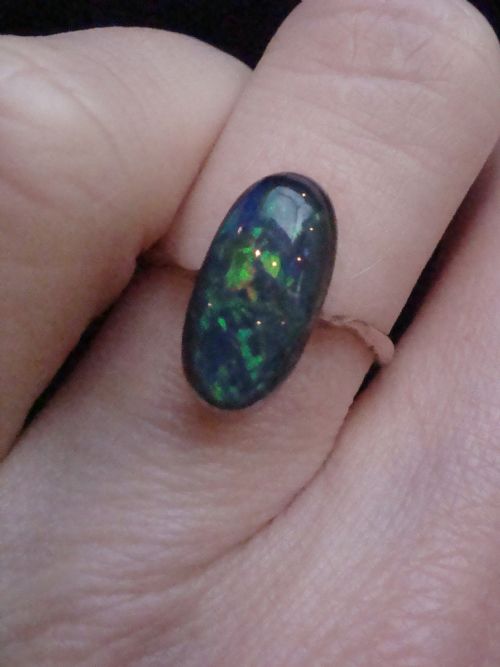 EDWARDIAN 9CT SOLID BLACK OPAL RING - ADDITIONAL PHOTO 3