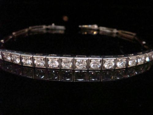EDWARDIAN 18CT WHITE GOLD BRILLIANT CUT DIAMOND 240CT BRACELET - ADDITIONAL PHOTO 2