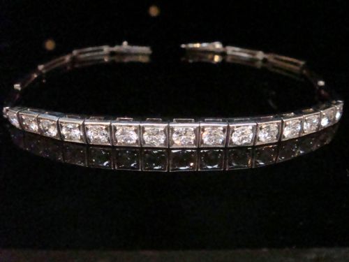 EDWARDIAN 18CT WHITE GOLD BRILLIANT CUT DIAMOND 240CT BRACELET - ADDITIONAL PHOTO 3