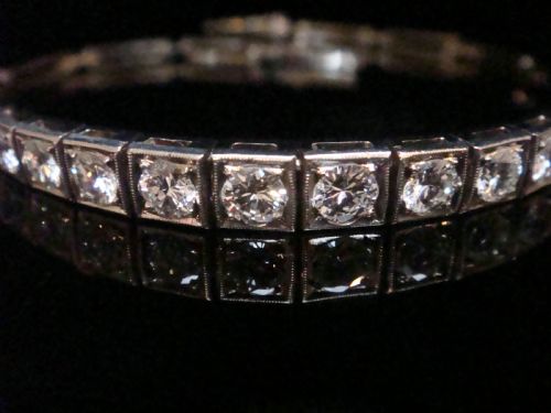 EDWARDIAN 18CT WHITE GOLD BRILLIANT CUT DIAMOND 240CT BRACELET - ADDITIONAL PHOTO 4
