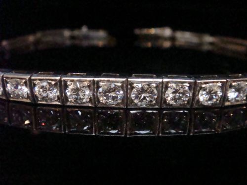 EDWARDIAN 18CT WHITE GOLD BRILLIANT CUT DIAMOND 240CT BRACELET - ADDITIONAL PHOTO 5