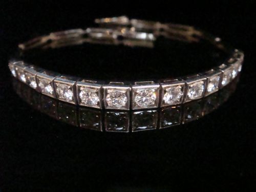 EDWARDIAN 18CT WHITE GOLD BRILLIANT CUT DIAMOND 240CT BRACELET - ADDITIONAL PHOTO 6
