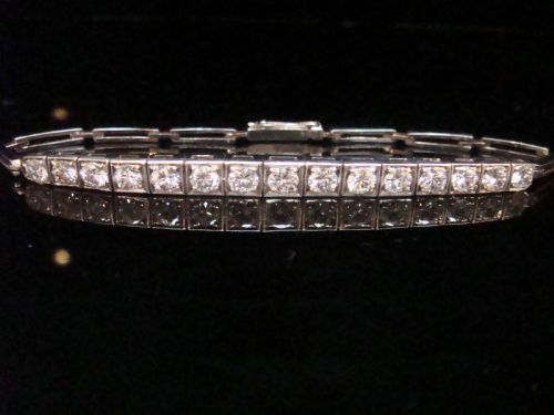 EDWARDIAN 18CT WHITE GOLD BRILLIANT CUT DIAMOND 240CT BRACELET