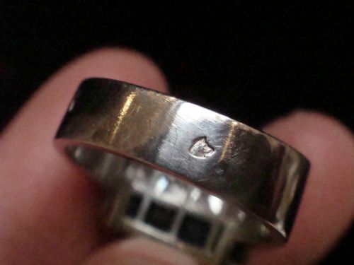 FRENCH ART DECO PLATINUM TRICOLOUR DIAMOND RUBY SAPPHIRE RING 119G - ADDITIONAL PHOTO 6