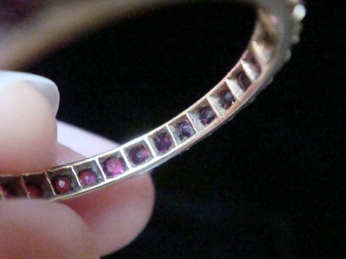 EDWARDIAN 18CT YELLOW GOLD NATURAL RUBY FULL ETERNITY RING SIZE Q 12 - ADDITIONAL PHOTO 4