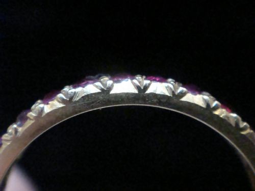 EDWARDIAN 18CT YELLOW GOLD NATURAL RUBY FULL ETERNITY RING SIZE Q 12 - ADDITIONAL PHOTO 6