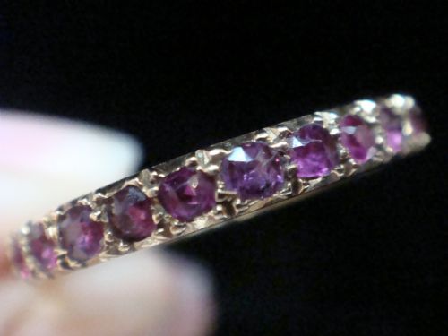 EDWARDIAN 18CT YELLOW GOLD NATURAL RUBY FULL ETERNITY RING SIZE Q 12 - ADDITIONAL PHOTO 7