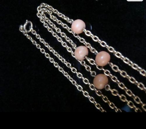 EDWARDIAN 9CT CORAL CHAIN 24 INCHES 76G - ADDITIONAL PHOTO 1