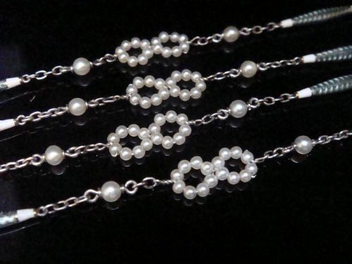 EDWARDIAN PLATINUM ENAMEL NATURAL SALTWATER PEARL CHAIN 21 INCHES - ADDITIONAL PHOTO 5