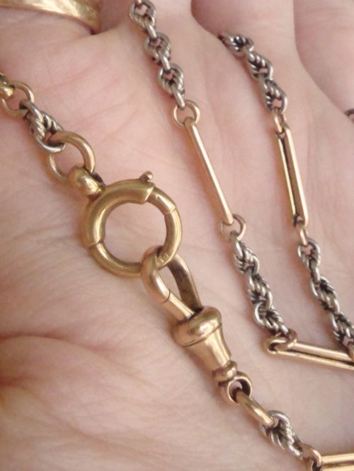 EDWARDIAN 18CT PLATINUM ALBERT CHAIN 175 INCHES 246G - ADDITIONAL PHOTO 5
