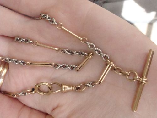 EDWARDIAN 18CT PLATINUM ALBERT CHAIN 175 INCHES 246G - ADDITIONAL PHOTO 7