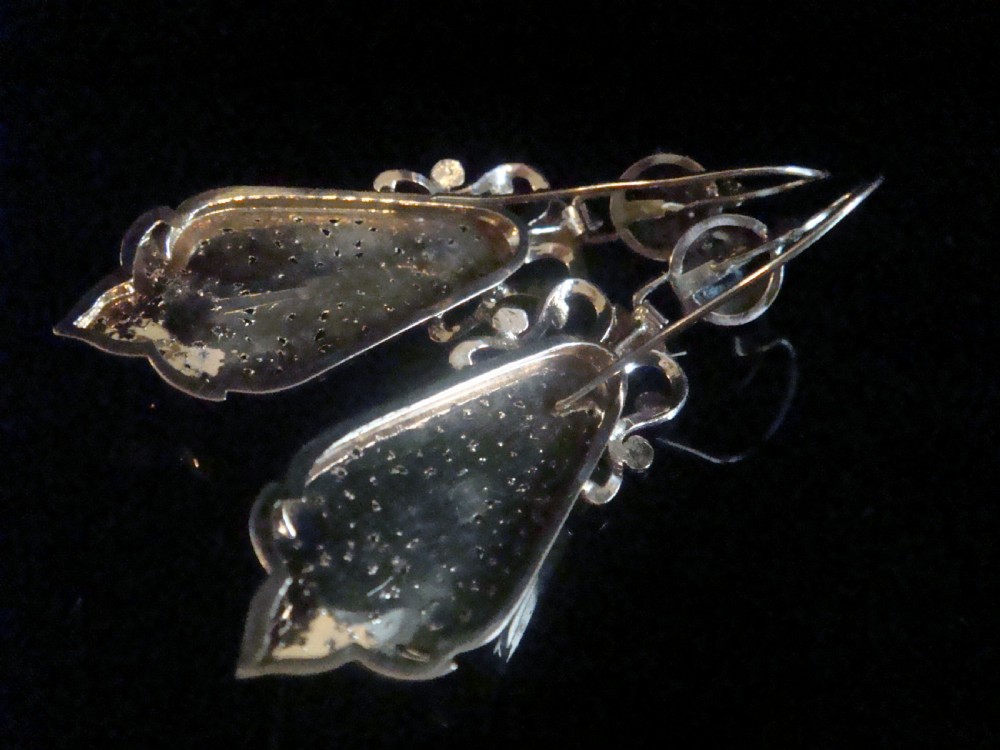 FRENCH EDWARDIAN 18CT ROSE GOLD CULTURED PEARL ORNATE LARGE DROP EARRING View IV