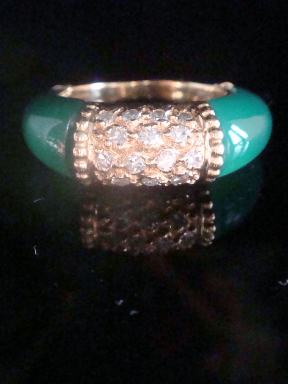 VINTAGE 18CT FRENCH CHALCEDONY DIAMOND STYLE VAN CLEEF ARPELS PHILLIPINES RING